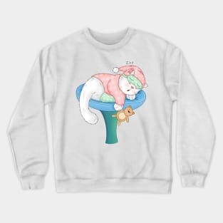 Cute Cat Sleeping On A Cat Tree Crewneck Sweatshirt